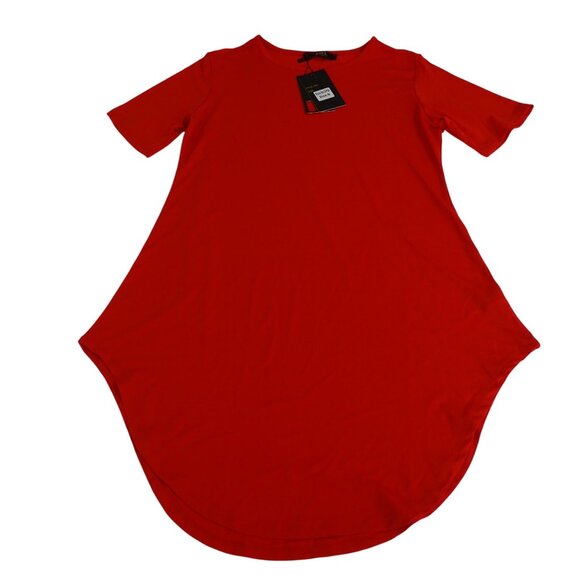 L&B Lucky and Blessed Red Tunic Top Women Size S Short Sleeve Crew Neck NEW - Picture 4 of 10